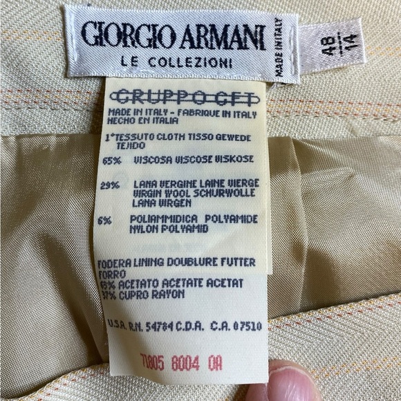 Giorgio Armani LE COLLEZIONI Vintage Wool blend pencil Skirt Women’s Size 14 - Picture 11 of 12